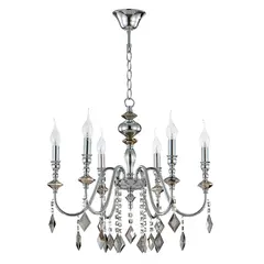 Подвесная люстра Crystal Lux MERCEDES SP6 CHROME/SMOKE, фото 